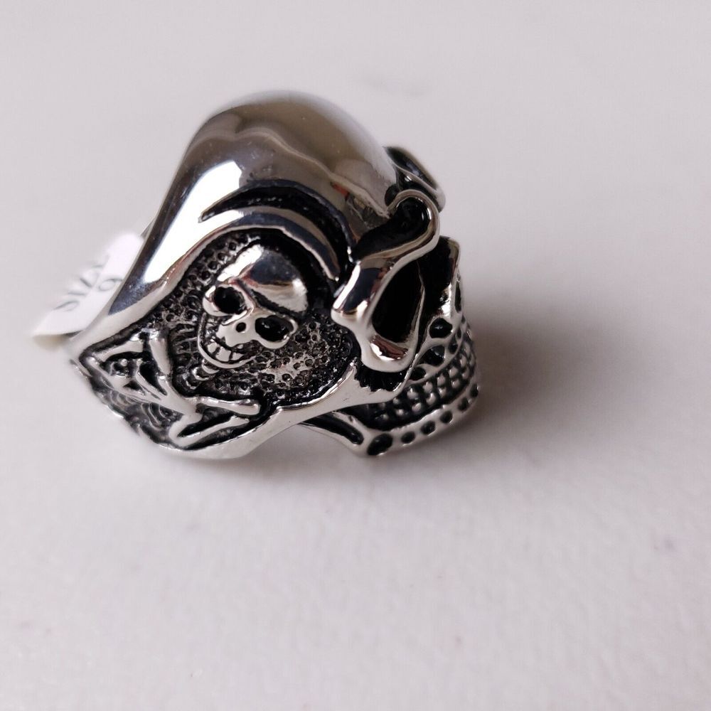 Mens Skull Ring 316 Stainless Steel Heavy Biker Gothic Punk Reaper Jewelry Sz 9